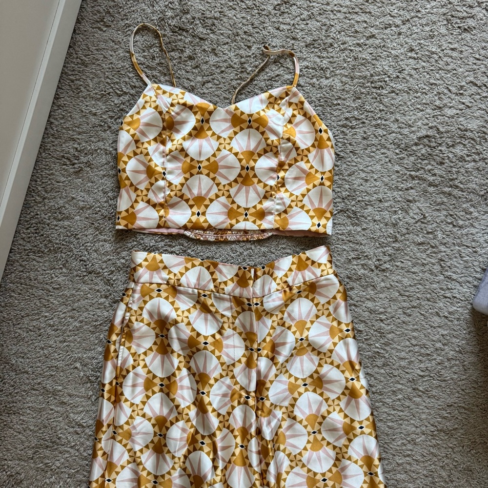 House of Harlow Geometric Crop Top and Pant Set
